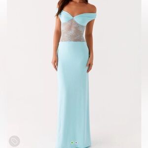 Baby Blue Lace Maxi Dress - Infatuation PEPPERMAYO